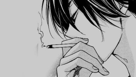 Аниме парень с сигаретой