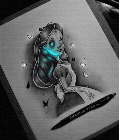 Аниме рисунки с эффектом свечения