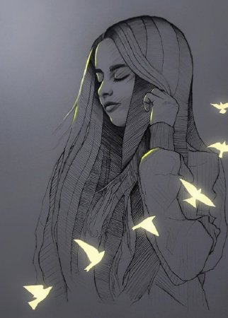 Девушка со спины арт