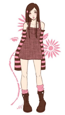 Арты девушек в полный рост простые