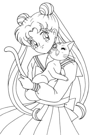 Расскраска аниме Сейлор Мун