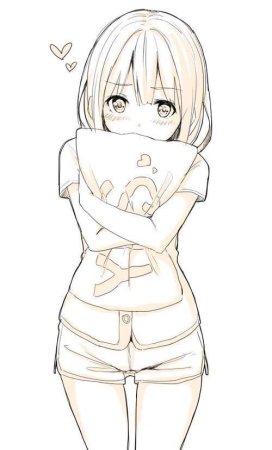 Аниме девочка в полный рост карандашом