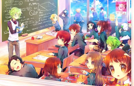 Школьники в классе арт