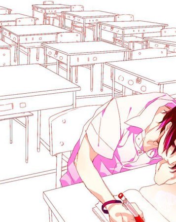 Аниме школьник за партой