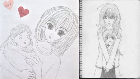 Рисунок для мамы в стиле аниме