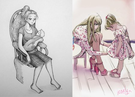 Рисунок мамы для срисовки