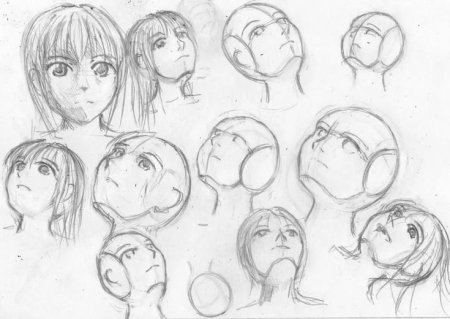 Голова вверх референс аниме