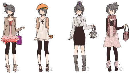 Аниме одежда для рисования Повседневная