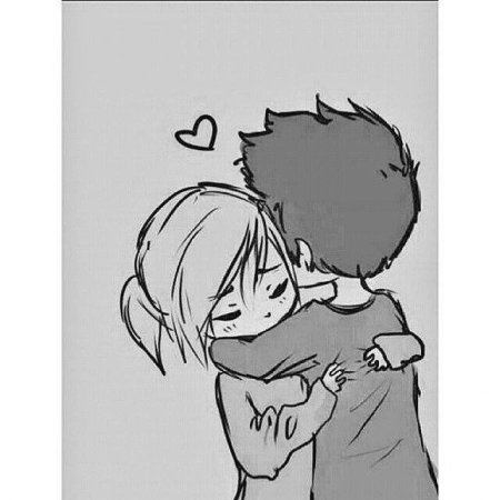 Аниме обнимашки черно белые
