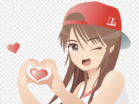 Аниме девочка с сердечком из рук