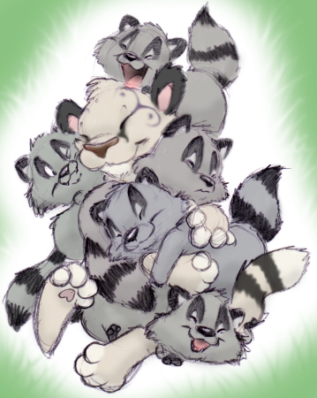 Енот рисунок