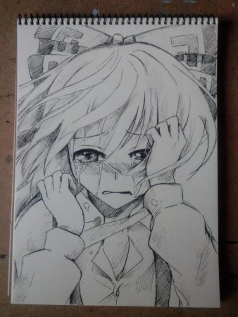 Рисунки аниме карандашом на листе