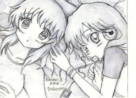 Рисунок карандашом сестренку