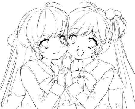 Раскраски аниме милые