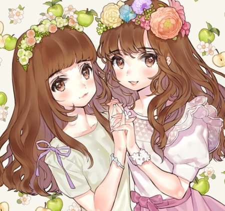 Близняшки с коричневыми волосами