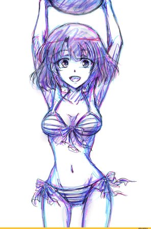 Аниме купальники девушки для рисования