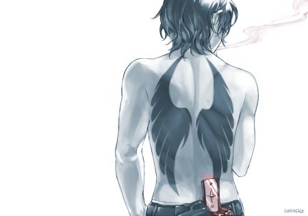 Аниме парень со спины
