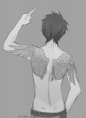 Аниме парни чб