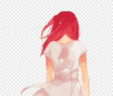 Аниме девочка спиной