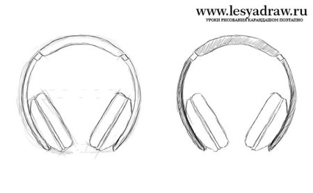 Наушники рисунок карандашом