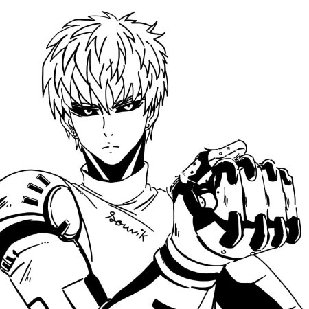 One Punch man Генос рисунок