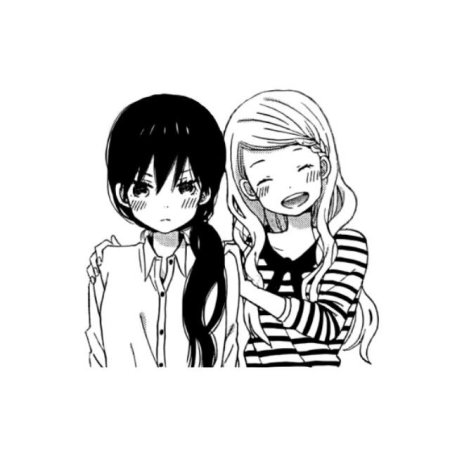 Аниме подруги черно белое