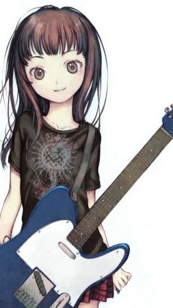 Аниме девочка с гитарой