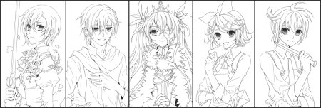 Раскраски аниме закладки для книг