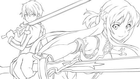 Sword Art online раскраска