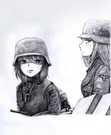 Немецкая девушка солдат аниме