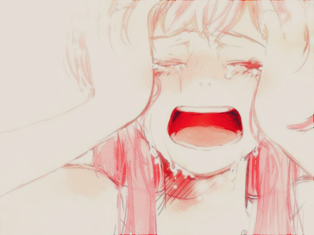 Аниме девушка плачет и кричит