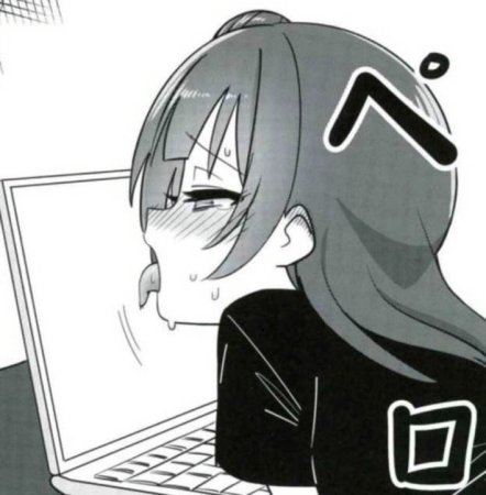 Аниме облизывает монитор