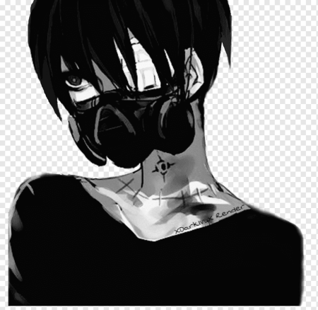 Аниме парень в черной маске