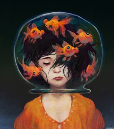 Аниме девушка в маске