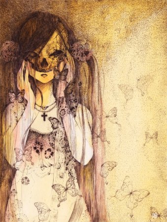 Кричащая девушка арт