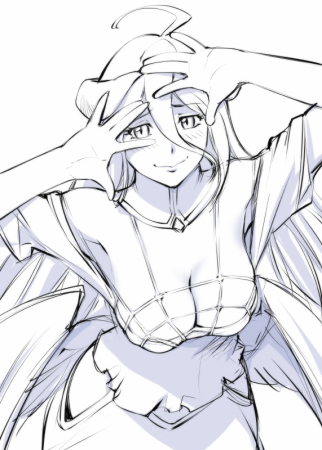 Альбедо Повелитель арт чб