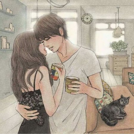 Влюбленная пара арт