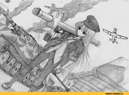 Аниме военных карандашом