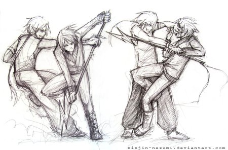 Позы для рисования битва на мечах