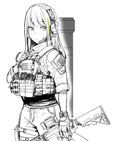 Наброски аниме с оружием