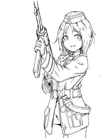 Раскраска девочка Солдатка