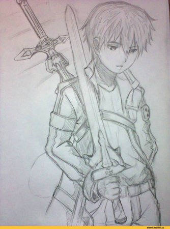 Аниме для срисовки Кирито