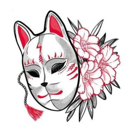 Маска Кицунэ скетч