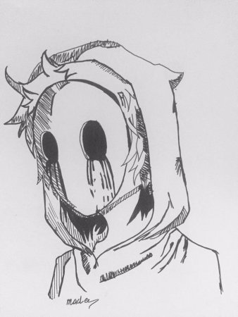 Аниме набросок с маской