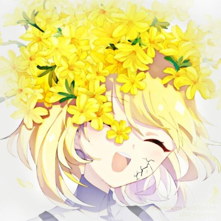 Желтые цветы аниме