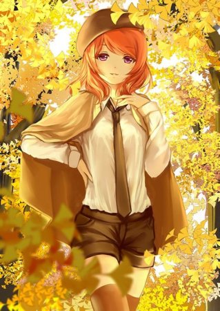 Аниме девочка с рыжими волосами