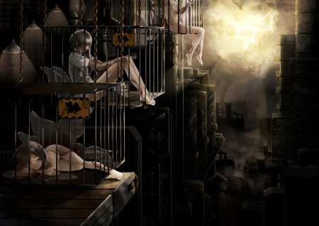 Человек в клетке арт