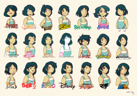 Персонажи в разных СТИЛЯР