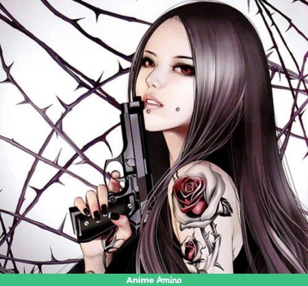 Крутые девочки аниме чёрная