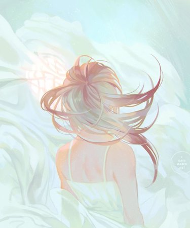 Аниме девушка со спины